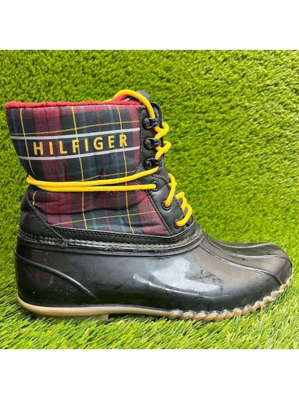 Tommy Hilfiger Hessa Womens Size 11M Black Red Waterproof Snow Rain Duck Boots